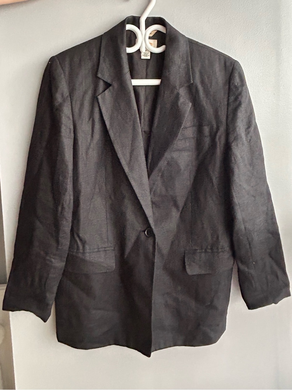TALBOT’S IRISH LINEN Black Single-Breasted Blazer